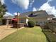 Well maintained backyard with lawn, gravel bed, and screened in porch with hot tub at 200 Suffolk Way, Mcdonough, GA 30252