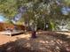 Backyard features wooden deck with seating, fire pit, and fenced perimeter at 200 Suffolk Way, Mcdonough, GA 30252