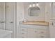 Clean bathroom featuring a vanity with storage and updated fixtures at 4423 Windsor Oaks Cir, Marietta, GA 30066
