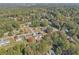 Bird's-eye view of a residential neighborhood surrounded by lush, mature trees at 6684 Birch Rd, Winston, GA 30187