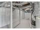 Unfinished basement with painted walls and ceiling ductwork at 6684 Birch Rd, Winston, GA 30187