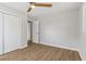 Bedroom with wood-look floors; closet access visible from the doorway at 6684 Birch Rd, Winston, GA 30187