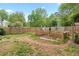 Spacious backyard featuring a wooden fence and a raised garden bed, perfect for outdoor activities at 100 Karla Ct, Roswell, GA 30076