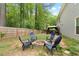 Backyard with a firepit, surrounded by Adirondack chairs at 100 Karla Ct, Roswell, GA 30076