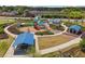A top-down aerial view of a playground, featuring slides, a climbing structure and picnic pavilion at 10686 Austen Bnd, Alpharetta, GA 30022