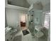 Bathroom featuring a frameless glass shower and a modern vanity with countertop at 2657 Mcguire Nw Dr, Kennesaw, GA 30144
