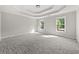 This room is bright and airy with decorative trey ceilings and carpet at 990 Lilac Arbor Rd, Dacula, GA 30019