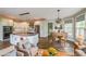 Modern kitchen with stainless steel appliances, granite countertops, and a dining area at 1354 Benbrooke Nw Ln, Acworth, GA 30101