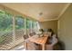 Covered patio with dining table and wicker chairs, perfect for outdoor dining at 1354 Benbrooke Nw Ln, Acworth, GA 30101