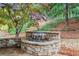Serene backyard featuring a stone water feature, lush landscaping, and mature trees at 893 Paces Farm Sw Trl, Marietta, GA 30064