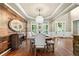Chic dining area featuring a custom accent wall, stylish chandelier, and ample natural light at 893 Paces Farm Sw Trl, Marietta, GA 30064