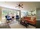 Bright living room with large windows, hardwood floors, and an open floor plan at 36 Evergreen Way, Dallas, GA 30157