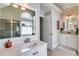 Main bathroom with double sinks, and separate glass shower at 36 Evergreen Way, Dallas, GA 30157