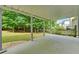 Covered patio with a view of the manicured lawn and mature trees at 1871 Birch Briar Bnd, Lawrenceville, GA 30043