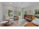 Bright Bedroom with hardwood floors, white trim, neutral walls, and large windows overlooking mature trees at 357 Mell Ne Ave, Atlanta, GA 30307