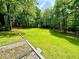Picturesque view of the backyard, surrounded by lush trees and foliage at 880 Havenridge Dr, Conyers, GA 30094
