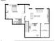 Basement layout featuring a bedroom, bathroom, Gathering room, kitchen, and storage area at 680 Ruxbury Ct, Suwanee, GA 30024