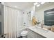Clean bathroom with white subway tiles in the shower and a marble countertop sink at 198 Clay Se St # G, Atlanta, GA 30317