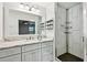 Bathroom featuring marble countertop vanity and glass shower door at 2301 Crestcliff Dr, Tucker, GA 30084