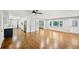 Expansive living room featuring hardwood floors and views of the outdoor landscape at 2301 Crestcliff Dr, Tucker, GA 30084