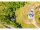 An aerial view showing the home's placement on a large plot of land at 5315 Hendrix Rd, Cumming, GA 30040