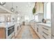 Stylish kitchen with modern appliances, white cabinets, a farmhouse sink, and hardwood flooring at 5315 Hendrix Rd, Cumming, GA 30040
