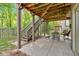 Covered patio with outdoor table and chairs, located beneath the elevated deck at 905 Fox Croft Pl, Canton, GA 30114