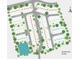 An aerial view of a planned community with multiple single-Gathering homesites and a central pond at 102 Holt Ln, Lawrenceville, GA 30046