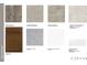 Selection of interior finishes, including flooring, countertops, and cabinet colors at 102 Holt Ln, Lawrenceville, GA 30046