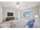 Bright bedroom with sleek modern fixtures, tv, and large sunny windows at 215 Semel Nw Dr # 455, Atlanta, GA 30309