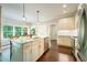 Bright kitchen with stainless steel appliances, granite countertops, and view of backyard through large window at 2025 Goldmine Dr, Cumming, GA 30040