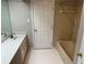 Bathroom with vanity and a shower tub combo at 3 Fairway Nw Dr, Kennesaw, GA 30144