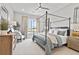 Beautiful bedroom with a four-poster bed, plush bedding, and large windows, offering comfort and style at 3543 Cedarvale Ct, Powder Springs, GA 30127