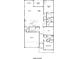 First floor plan showcasing the layout of kitchen, laundry, garage, bedroom #2, and open living spaces at 3543 Cedarvale Ct, Powder Springs, GA 30127