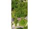 Aerial view of a home surrounded by lush green trees and a well-maintained yard at 2700 Sandstone Dr, Lawrenceville, GA 30043