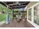 Covered back porch with rocking chairs and a view of the backyard at 2700 Sandstone Dr, Lawrenceville, GA 30043