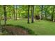 Vast, green backyard featuring mature trees, a storage shed and plenty of space for outdoor activities at 2700 Sandstone Dr, Lawrenceville, GA 30043