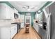 Updated kitchen featuring stainless steel appliances, white cabinets, and neutral countertops at 2700 Sandstone Dr, Lawrenceville, GA 30043