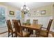 Formal dining room featuring wainscoting, hardwood floors, and a classic chandelier at 101 Fernwood Dr, Woodstock, GA 30188