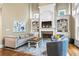 Inviting living room with a fireplace, custom built-ins, and plenty of natural light at 101 Fernwood Dr, Woodstock, GA 30188