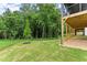 Private backyard is perfect for enjoying the peaceful serenity of nature at 1420 Coretta Bnd, Atlanta, GA 30318