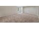 Spacious unfinished basement featuring neutral paint, plush carpeting, and a window for natural light at 1725 Redbud Way, Cumming, GA 30041