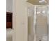 Modern bathroom featuring a glass-enclosed shower, providing a sleek and updated space at 3672 Haddon Hall Rd, Atlanta, GA 30327