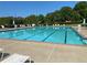 A large community pool with lounge chairs and umbrellas for residents to enjoy on a sunny day at 850 Cog Hl, Mcdonough, GA 30253