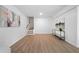 Spacious basement with new flooring, recessed lighting, and staircase at 830 Lee Nw Dr, Marietta, GA 30060
