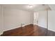 Basement leading to an en suite bathroom with tile floors and natural lighting at 2911 Allegro Nw Dr, Atlanta, GA 30318