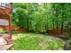 Expansive backyard featuring a lush green lawn and a private wooded perimeter at 973 Duncan Ter, Canton, GA 30115