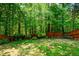 Beautiful backyard featuring lush greenery, a wooden fence, and a mix of trees and plants, offering privacy at 973 Duncan Ter, Canton, GA 30115