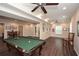 Recreation room featuring a pool table, wood floors, recessed lighting, and a ceiling fan at 973 Duncan Ter, Canton, GA 30115