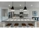 Kitchen with a large island, granite countertops, stainless steel appliances, and pendant lighting at 1242 Ainsworth Aly # 40, Sugar Hill, GA 30518